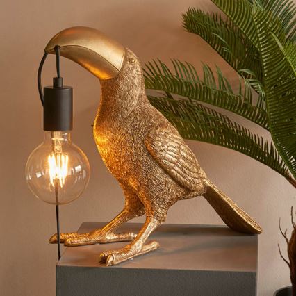 Endon 95077 - Tischleuchte TOCO TOUCAN 1xE27/10W/230V golden