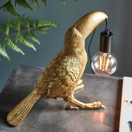 Endon 95077 - Tischleuchte TOCO TOUCAN 1xE27/10W/230V golden
