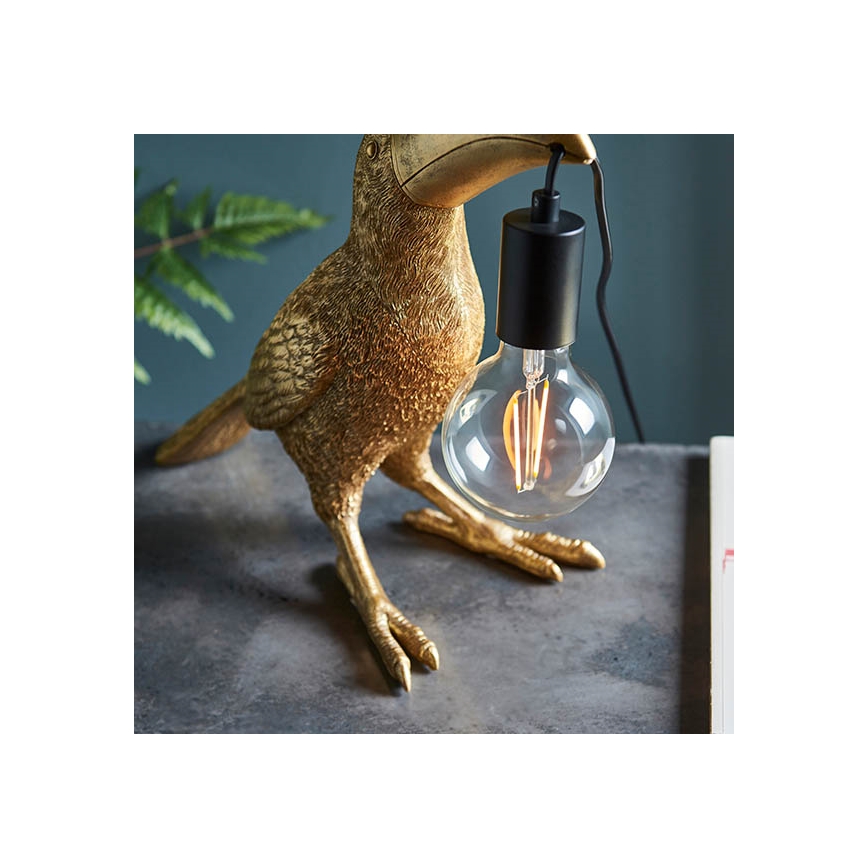 Endon 95077 - Tischleuchte TOCO TOUCAN 1xE27/10W/230V golden