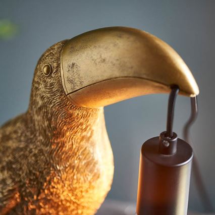 Endon 95077 - Tischleuchte TOCO TOUCAN 1xE27/10W/230V golden