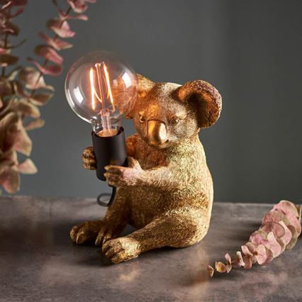 Endon 95082 - Tischlampe KOALA 1xE27/10W/230V goldfarben