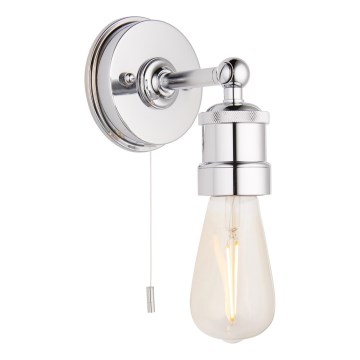 Endon 95505 - Badezimmer-Wandleuchte MILLER 1xE27/6W/230V IP44 glänzender Chrom