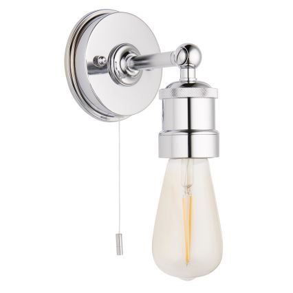 Endon 95505 - Badezimmer-Wandleuchte MILLER 1xE27/6W/230V IP44 glänzender Chrom