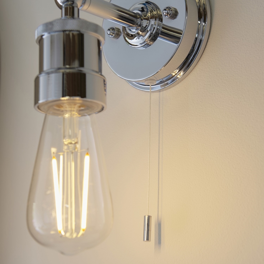 Endon 95505 - Badezimmer-Wandleuchte MILLER 1xE27/6W/230V IP44 glänzender Chrom