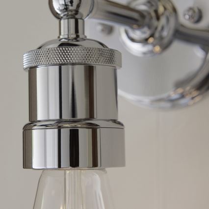 Endon 95505 - Badezimmer-Wandleuchte MILLER 1xE27/6W/230V IP44 glänzender Chrom