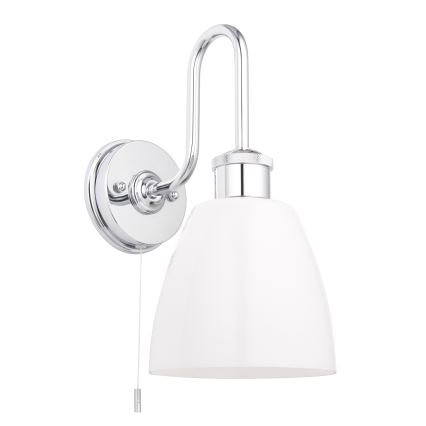 Endon 95506 - Badezimmer-Wandleuchte PIPER 1xE27/10W/230V IP44 glänzender Chrom