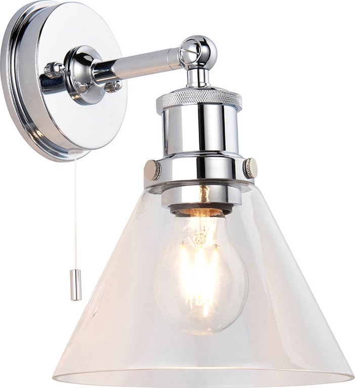 Endon 95513-  Badezimmer-Wandspot TOULON 1xE27/10W/230V IP44 Hochglanzchrom