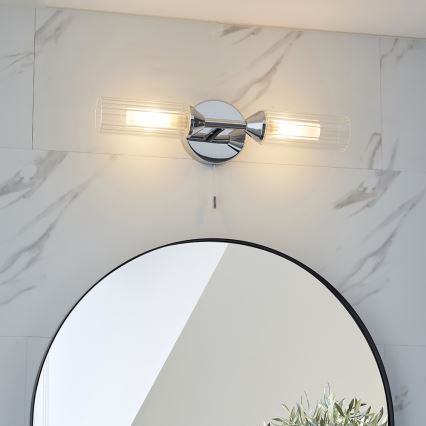 Endon 97172 - Badezimmer-Wandleuchte NATORI 2xG9/3W/230V IP44 glänzender Chrom