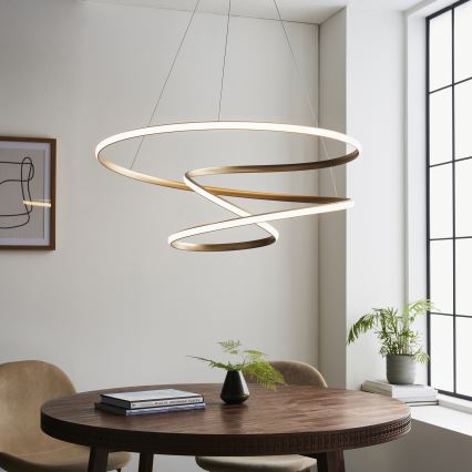 Endon 97639 - LED-dimmbare Pendelleuchte an Seil TWIRL LED/88W/230V 3000K goldfarben