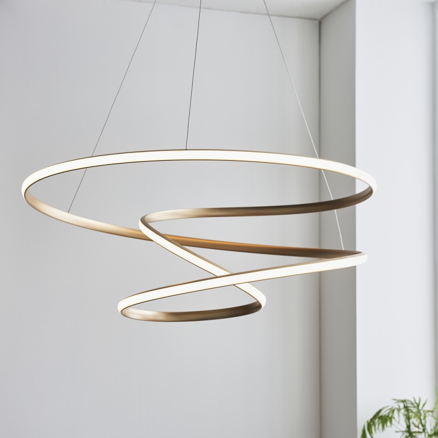 Endon 97639 - LED-dimmbare Pendelleuchte an Seil TWIRL LED/88W/230V 3000K goldfarben