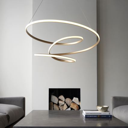 Endon 97639 - LED-dimmbare Pendelleuchte an Seil TWIRL LED/88W/230V 3000K goldfarben