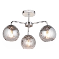Endon 97971 - Aufputz-Kronleuchter DIMPLE 3xE14/7W/230V Hochglanz-Chrom/rauchgrau