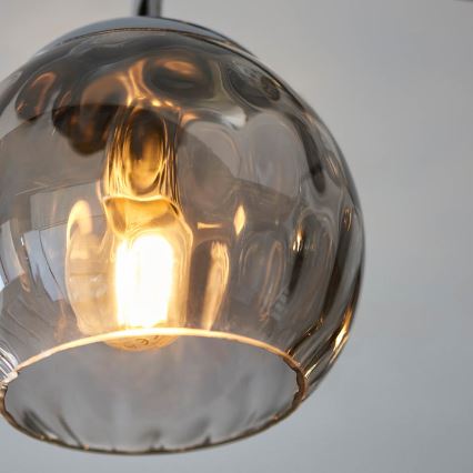 Endon 97971 - Aufputz-Kronleuchter DIMPLE 3xE14/7W/230V Hochglanz-Chrom/rauchgrau