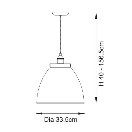 Endon 98744 - Pendelleuchte am Kabel FRANKLIN 1xE27/10W/230V Messing