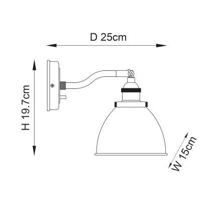Endon 98746 - Wandstrahler FRANKLIN 1xE14/7W/230V Messing