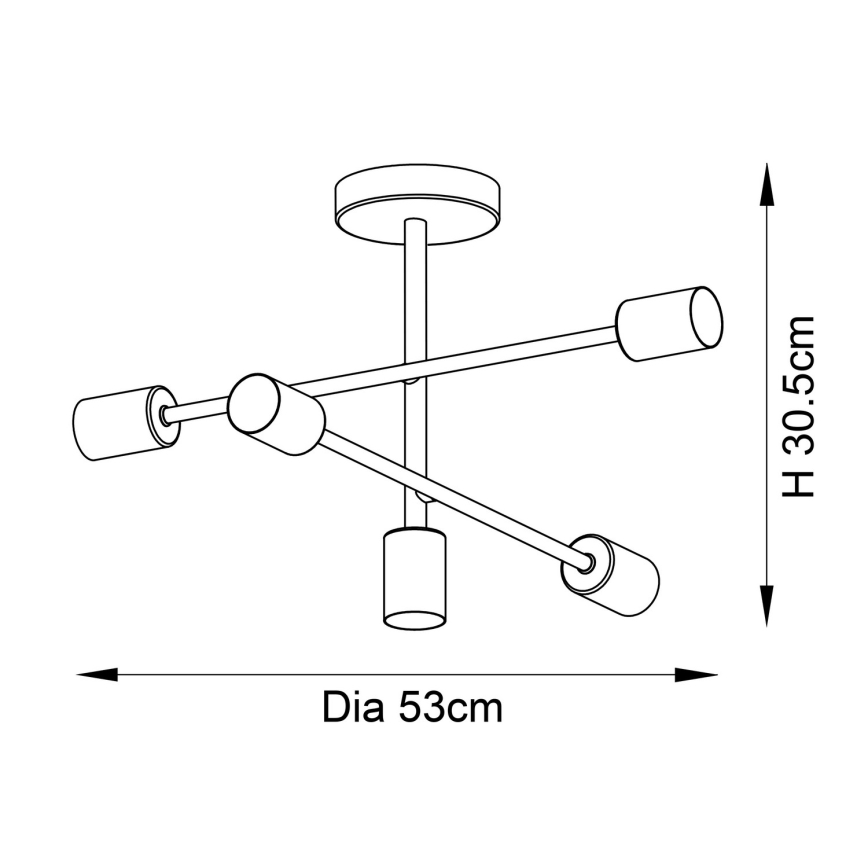Endon 98786 - Pendelleuchte an Stange SOHAN 5xE27/10W/230V Messing