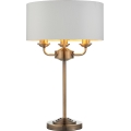 Endon 98932 - Tischlampe HIGHCLERE 3xE14/18W/230V weiß/messing Ø 32 cm