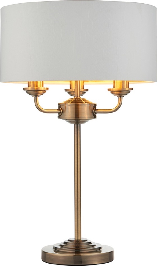Endon 98932 - Tischlampe HIGHCLERE 3xE14/18W/230V weiß/messing Ø 32 cm