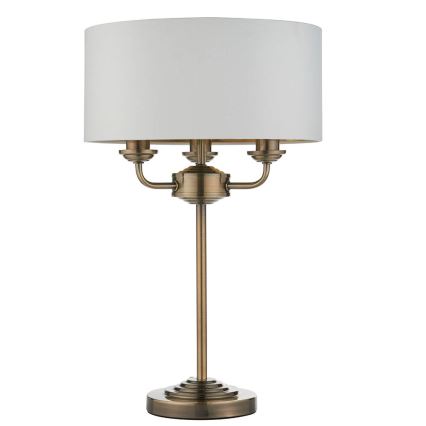 Endon 98932 - Tischlampe HIGHCLERE 3xE14/18W/230V weiß/messing Ø 32 cm