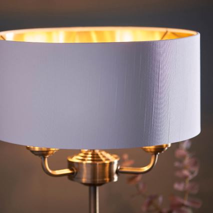 Endon 98932 - Tischlampe HIGHCLERE 3xE14/18W/230V weiß/messing Ø 32 cm