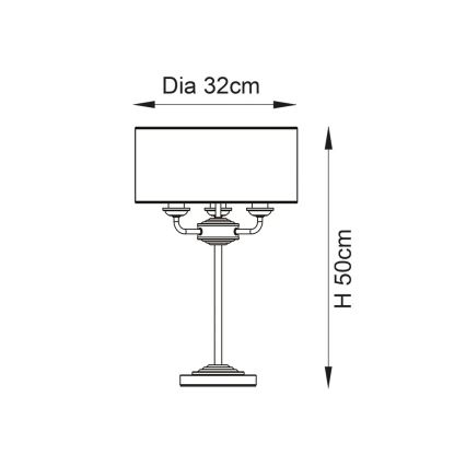 Endon 98932 - Tischlampe HIGHCLERE 3xE14/18W/230V weiß/messing Ø 32 cm