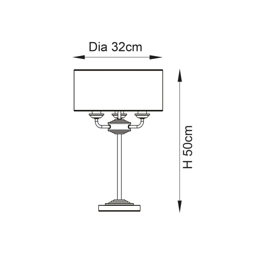 Endon 98932 - Tischlampe HIGHCLERE 3xE14/18W/230V weiß/messing Ø 32 cm