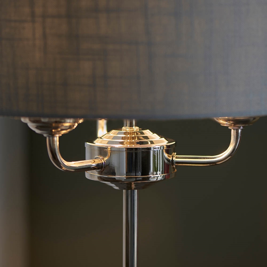 Endon 99149 - Tischleuchte HIGHCLERE 3xE14/18W/230V grau/glänzendes Chrom d 32 cm