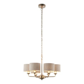 Endon 99151 - Kronleuchter an Kette HIGHCLERE 6xE14/28W/230V grau/matt-chrom Ø 53 cm