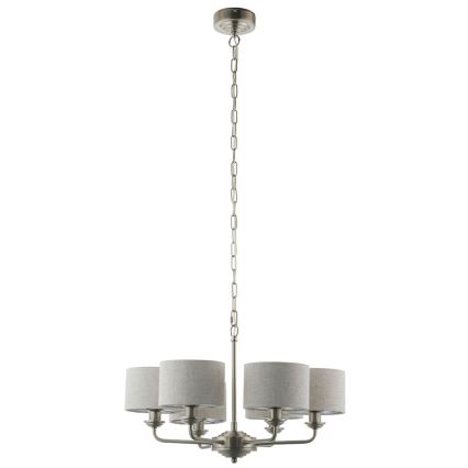 Endon 99151 - Kronleuchter an Kette HIGHCLERE 6xE14/28W/230V grau/matt-chrom Ø 53 cm