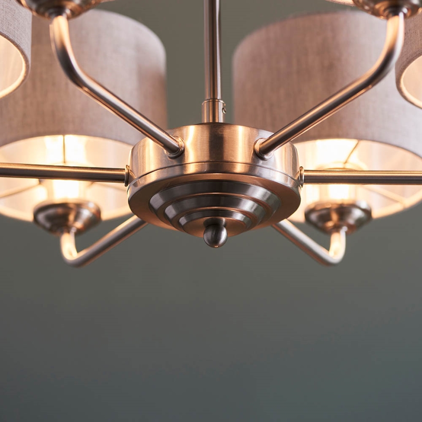 Endon 99151 - Kronleuchter an Kette HIGHCLERE 6xE14/28W/230V grau/matt-chrom Ø 53 cm