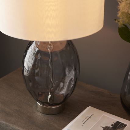 Endon 99581 - Dimmbare Tischlampe ERIN 1xE27/10W/230V creme/mattchrom/rauchschwarz