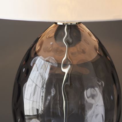 Endon 99581 - Dimmbare Tischlampe ERIN 1xE27/10W/230V creme/mattchrom/rauchschwarz