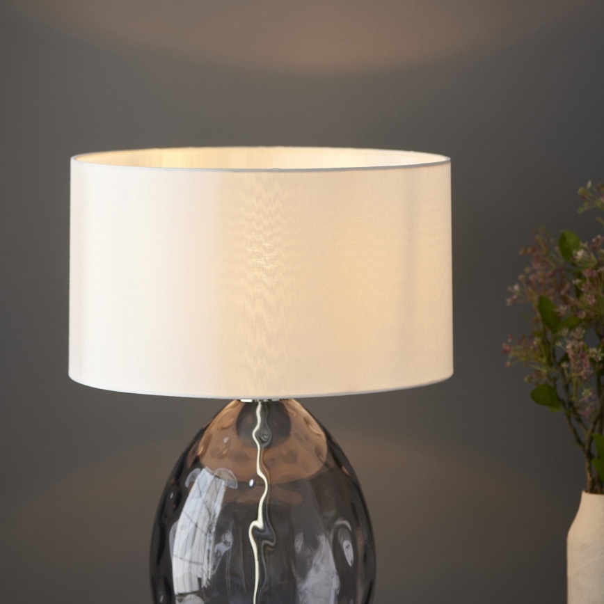 Endon 99581 - Dimmbare Tischlampe ERIN 1xE27/10W/230V creme/mattchrom/rauchschwarz