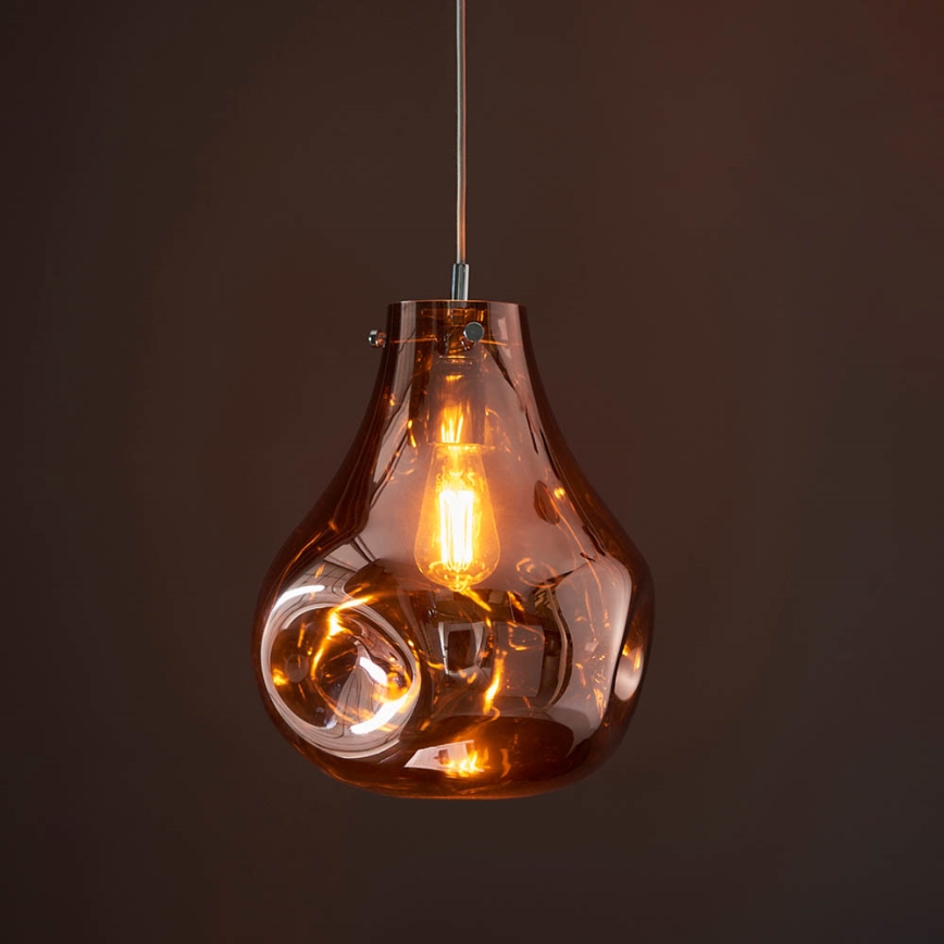 Endon 99790 - Hängeleuchte EUROPA an Kabel 1xE27/10W/230V rauchbraun
