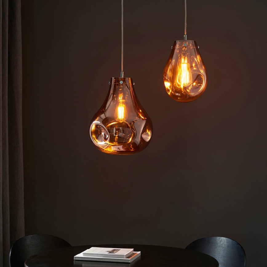 Endon 99790 - Hängeleuchte EUROPA an Kabel 1xE27/10W/230V rauchbraun