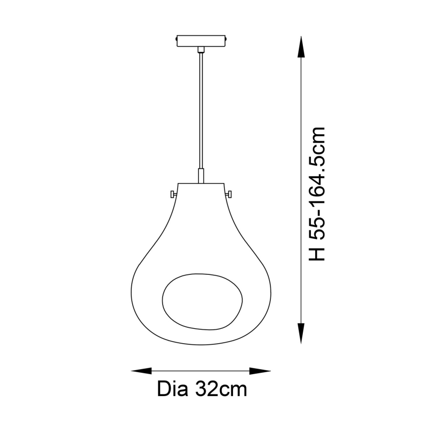 Endon 99790 - Hängeleuchte EUROPA an Kabel 1xE27/10W/230V rauchbraun