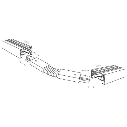 Endkappe für 1-phasiges TRACER Schienensystem, flexibel, schwarz