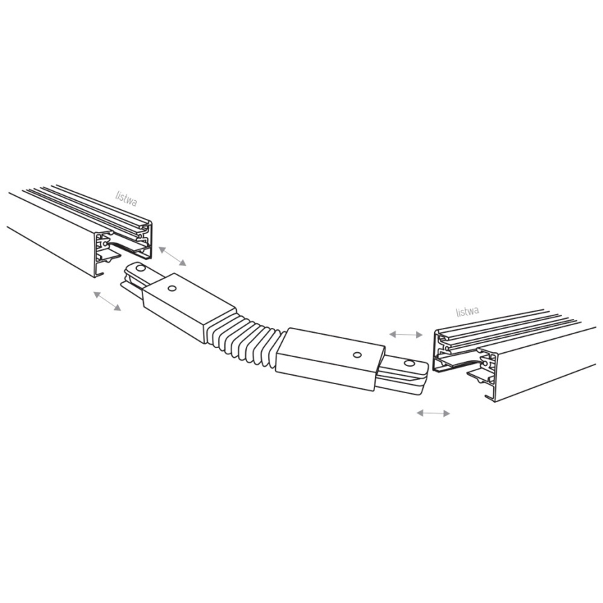 Endkappe für 1-phasiges TRACER Schienensystem, flexibel, schwarz
