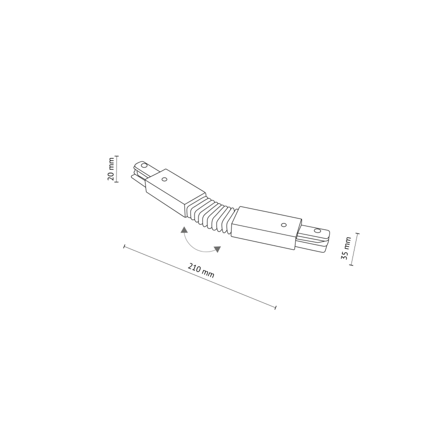 Endkappe für 1-phasiges TRACER Schienensystem, flexibel, schwarz