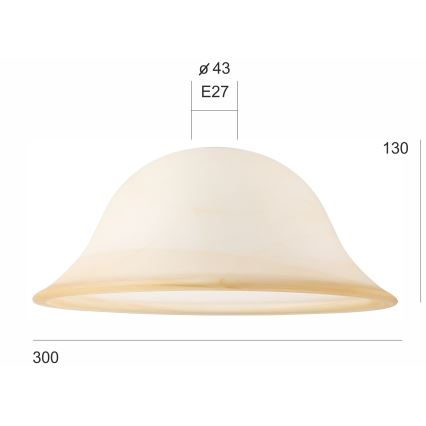 Ersatzglas für Kronleuchter SFERA E27 130x300 mm beige