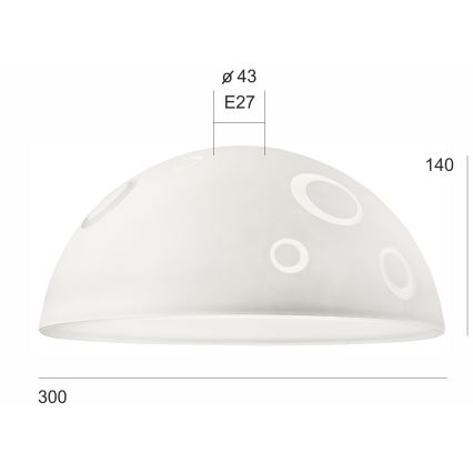 Ersatzglas für Kronleuchter SFERA E27 140x300 mm weiß