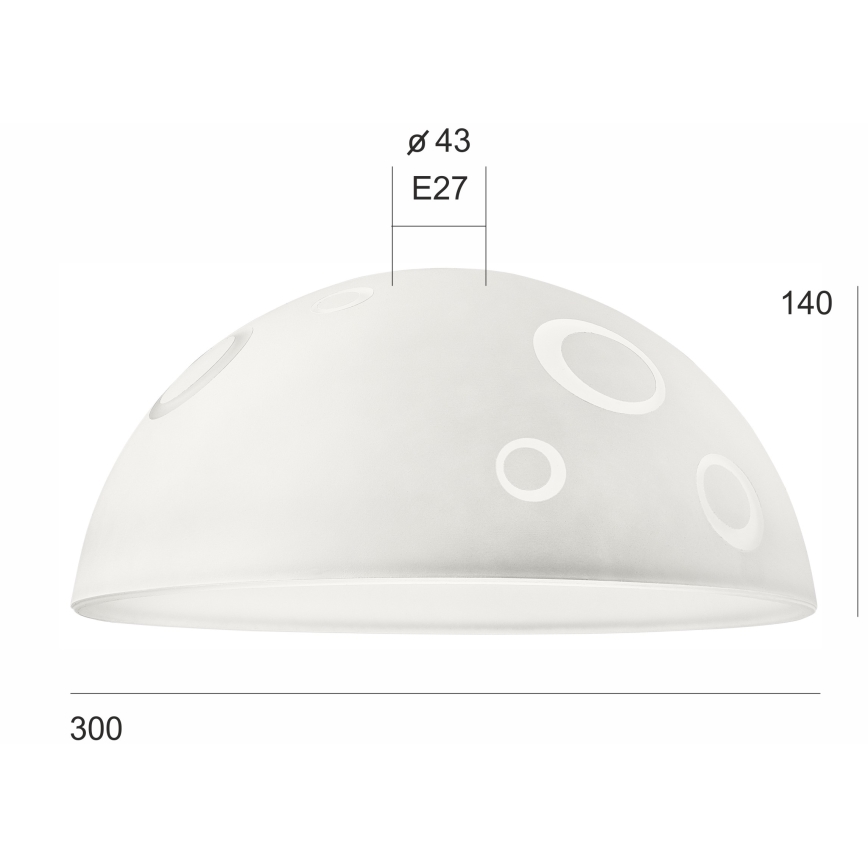 Ersatzglas für Kronleuchter SFERA E27 140x300 mm weiß