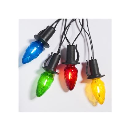 Erweiterbare LED-Außen-Lichterkette CONE FILAMENT 20xE10 14m mehrfarbig/warmweiß IP44, Hergestellt in Tschechien