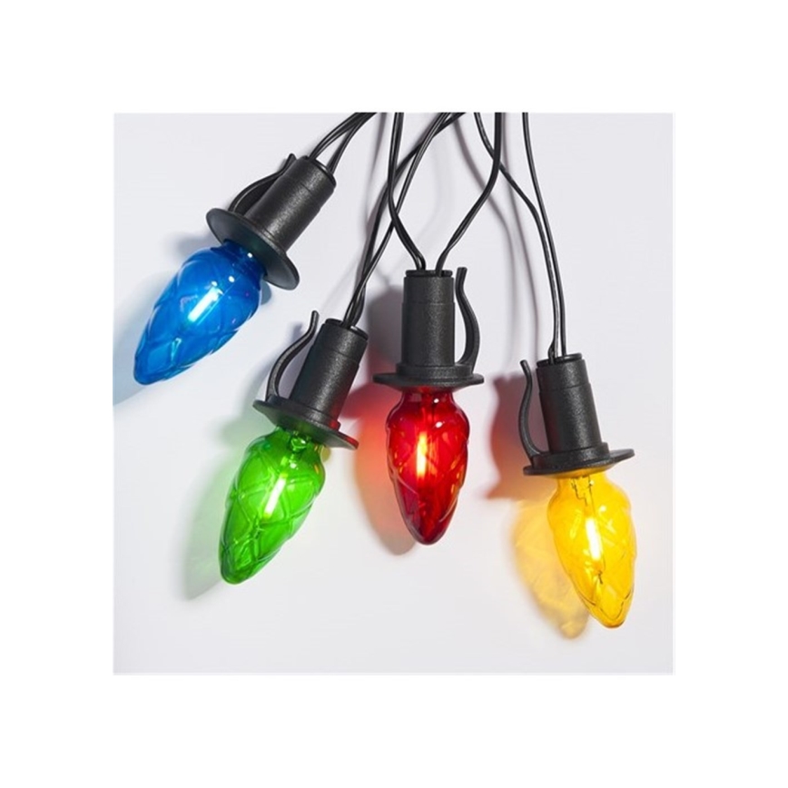 Erweiterbare LED-Außen-Lichterkette CONE FILAMENT 20xE10 14m mehrfarbig/warmweiß IP44, Hergestellt in Tschechien