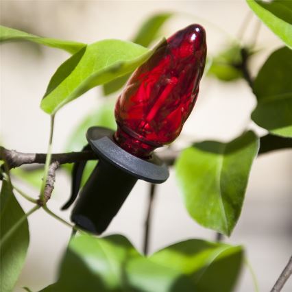 Erweiterbare LED-Außen-Lichterkette CONE FILAMENT 20xE10 14m mehrfarbig/warmweiß IP44, Hergestellt in Tschechien