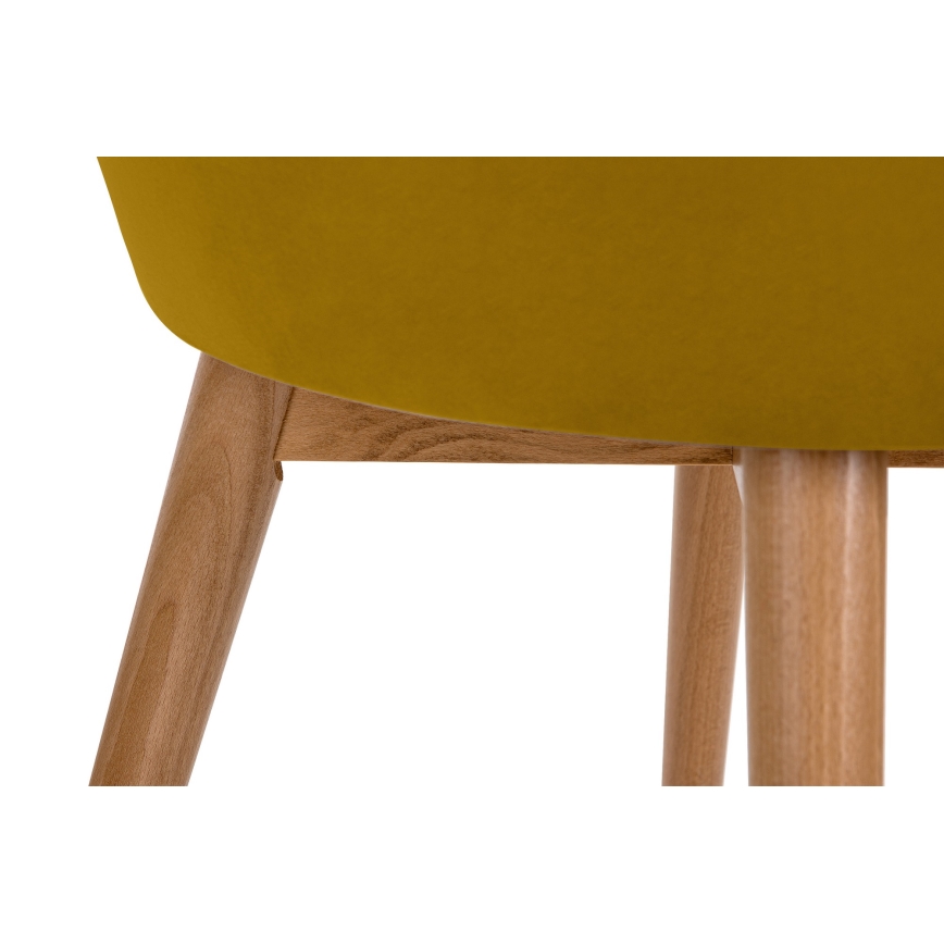 Esszimmerstuhl BAKERI 86x48 cm Gelb/helles Eichenholz