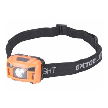 Extol - LED Stirnlampe mit Sensor, LED/3W/1200 mAh/3,7V, orange/schwarz, wiederaufladbar