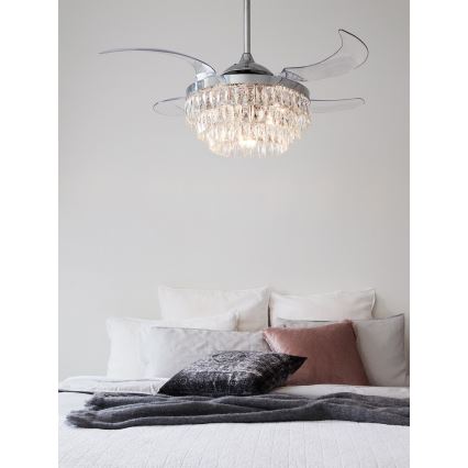 FANAWAY 212923 - LED-Deckenventilator VEIL 6xE14/4,5W/230V glänzendes Chrom + Fernbedienung