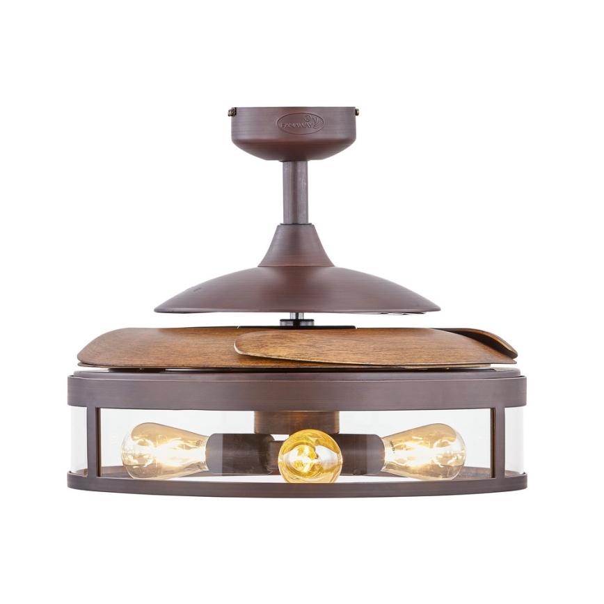 FANAWAY 212925 - LED Deckenventilator CLASSIC 3xE27/4W/230V Braun + Fernbedienung