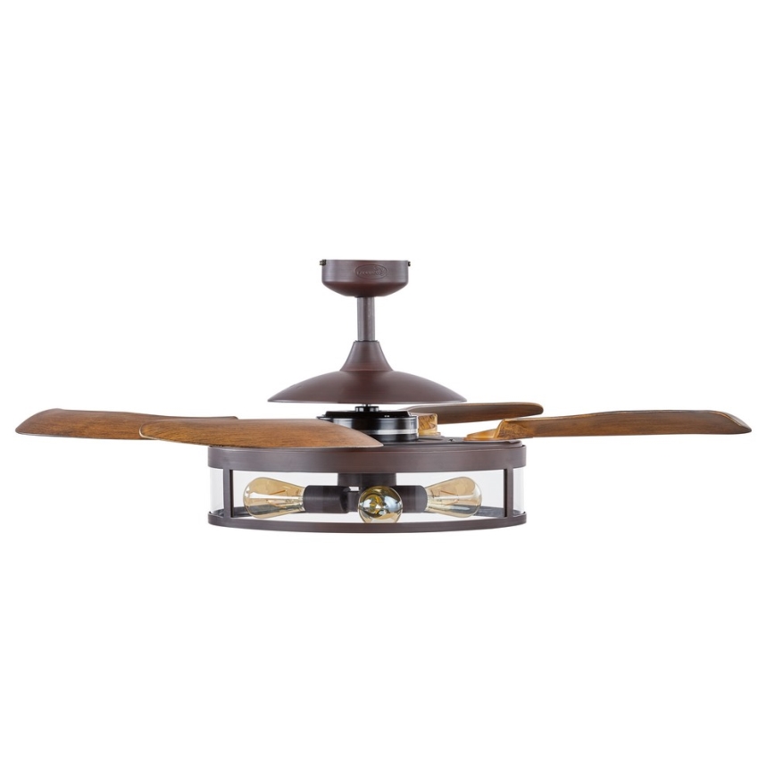 FANAWAY 212925 - LED Deckenventilator CLASSIC 3xE27/4W/230V Braun + Fernbedienung